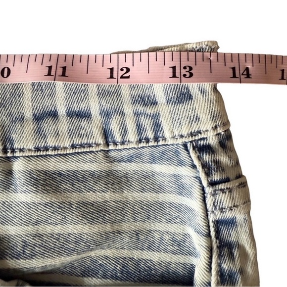 KANCAN ⭐ High Rise Striped Denim Shorts ✨ Button Fly Size 26 - Picture 8 of 10